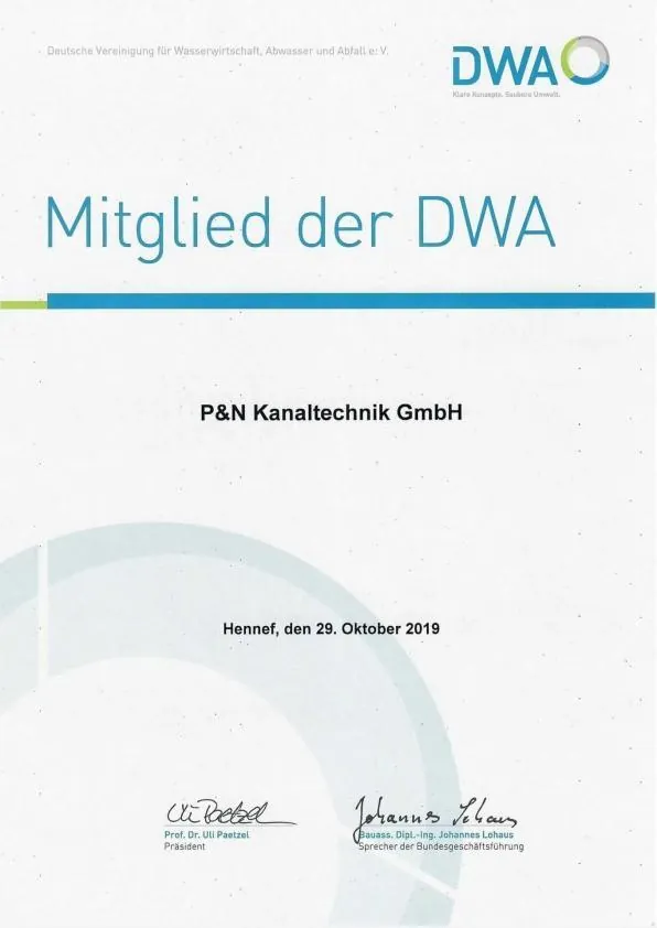 Urkunde: DWA-Mitglied